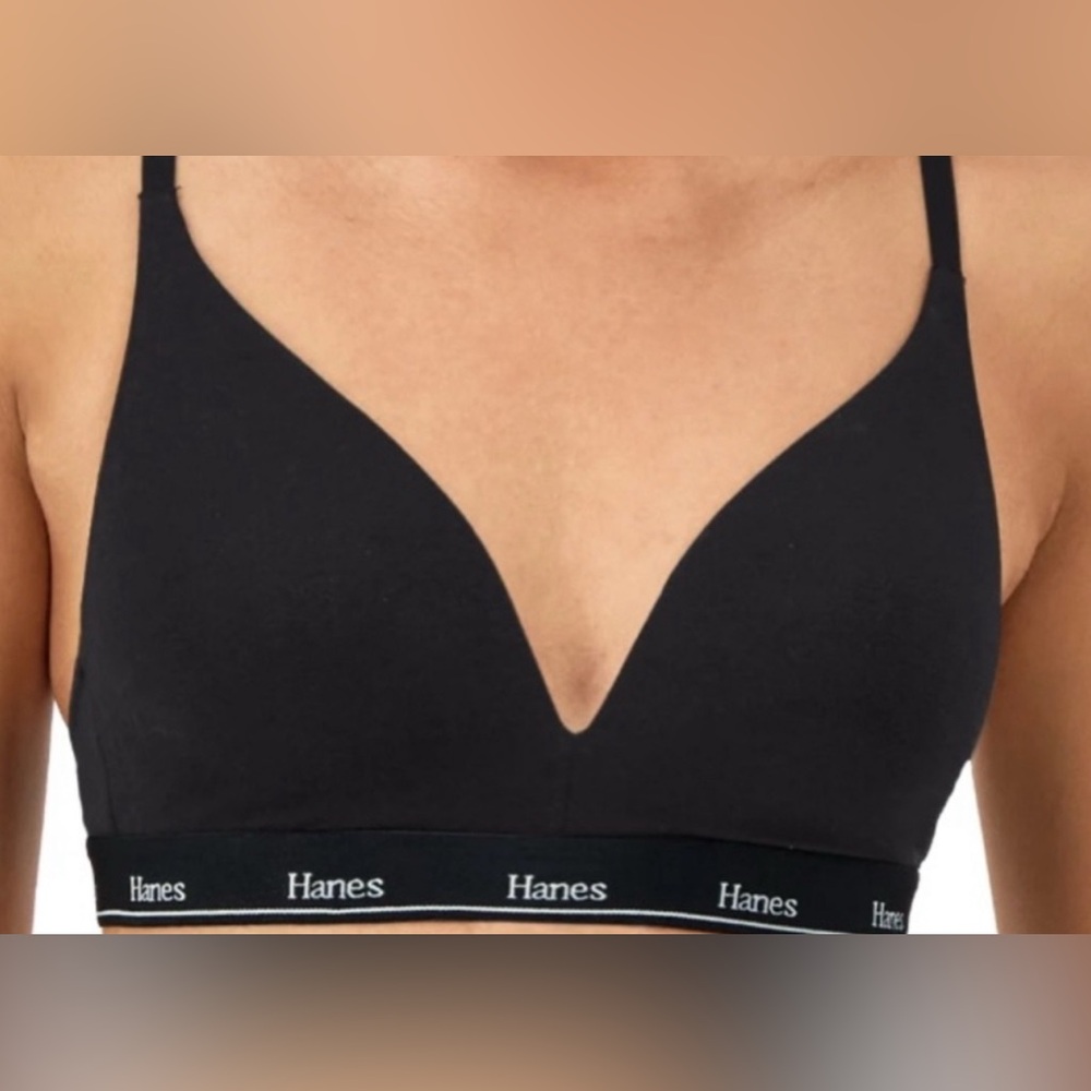 Hanes Originals Women's Cotton Stretch Contour Bra Wirefree Moisture Wicking 2XL
